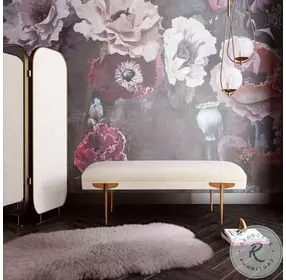 Brno White Waived Velvet Bench