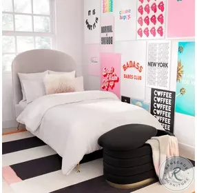 Lillian Black Velvet Storage Bench