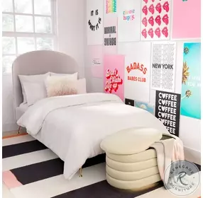 Lillian Cream Velvet Storage Bench