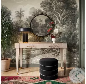 Lakka Black Velvet Ottoman