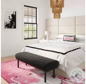 Olivia Black Boucle Bench