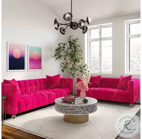 Bea Pink Velvet Sofa
