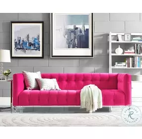 Bea Pink Velvet Sofa