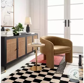 Marla Cognac Velvet Accent Chair