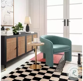 Marla Sea Blue Velvet Accent Chair