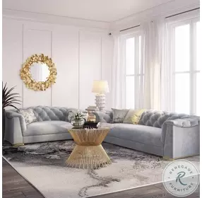 Farah Grey Velvet Sofa by Inspire Me Home Decor