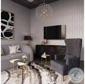 Alina Black Tall Tufting Wingback Chair