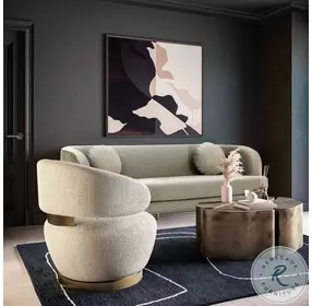 Austin Faux Shearling Swivel Chair