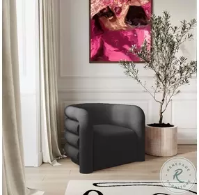 Curves Black Velvet Lounge Chair