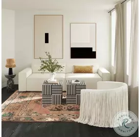 Shag Me Ivory Vegan Leather Swivel Chair