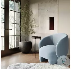 Kiki Blue Stone Velvet Accent Chair