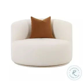 Fickle Cream Boucle Swivel Chair