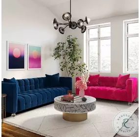 Bea Navy Velvet Sofa