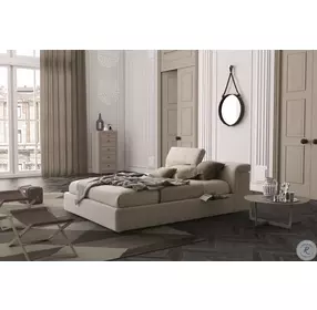 Tower Beige King Storage Platform Bed