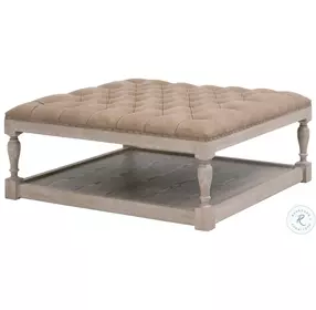 Townsend Ivanhoe Toast And Natural Gray Tufted Upholstered Cocktail Table