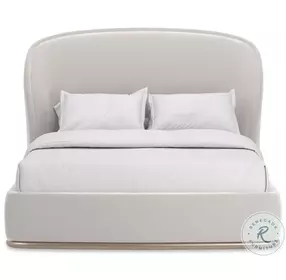 Opal Alabaster Faux Mohair Velvet Upholstered Queen Platform Bed