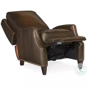 Kerley Medium Brown Sarzana Fortress Leather Manual Push Back Recliner