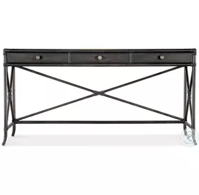 Havenwood Dark Wood Rattan Console Table