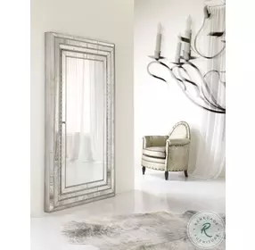 Prestige Champagne Floor Mirror With Jewelry Armoire Storage