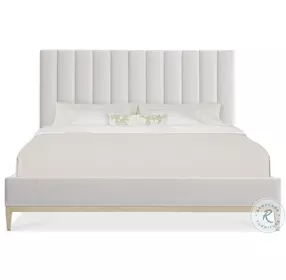 Cascade Wolf Pearl King Upholstered Panel Bed