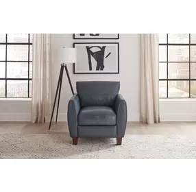 TerraTrek Ocean Blue Leather Upholstered Accent Chair