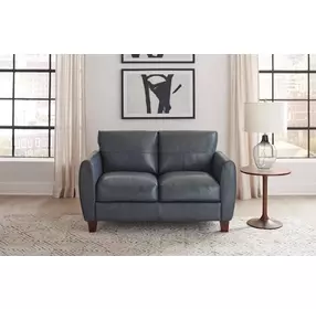 TerraTrek Ocean Blue Leather 58" Loveseat