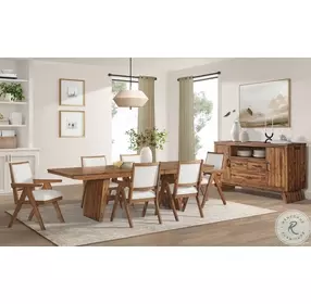 Vantage Organic Spice Acacia Trestle Extendable Dining Table