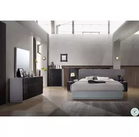 Tribeca Black and Grey King Platform Bed