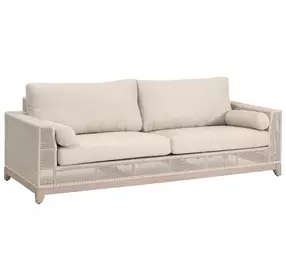 Tropez Beige Performance Fabric Outdoor 90" Sofa