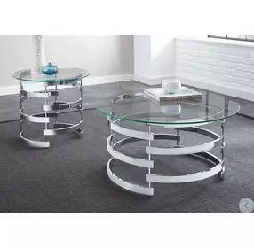 Tayside Chrome Glass Top End Table