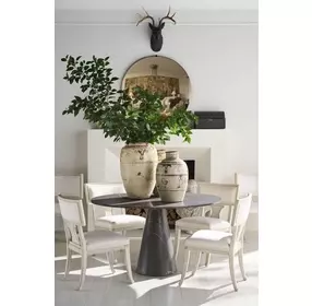 Tara Shaw Smokey Gray 54" Round Pontchartrain Dining Table
