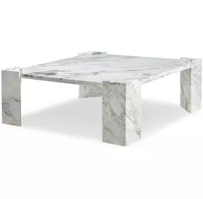 Tara Shaw Cream and Gray Square Sainte Chapelle Cocktail Table