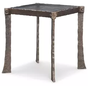 Tara Shaw Aged Bronze Square Voltaire Lamp Table