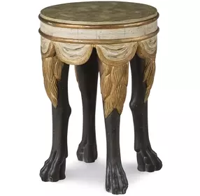 Tara Shaw Aged Ivory and Distressed Gold Round Sainte Rome Accent Table