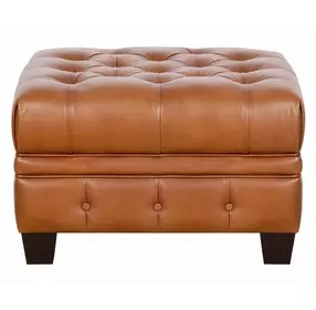 Haworth Saddle Leather Upholstered Rectangular Ottoman