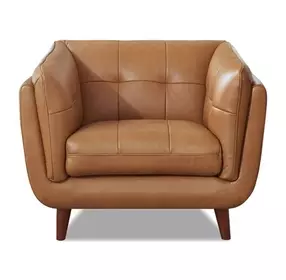 Sorella Cinnamon Leather Upholstered Accent Chair