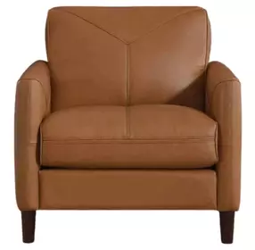 Yorwick Cognac Leather Upholstered Accent Chair