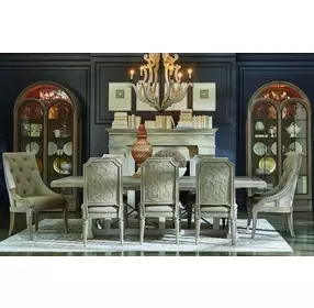 Arch Salvage Mills Beige Upholstered Dining Side Chair Set of 2