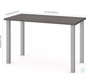 Universel Bark Gray 48" Square Metal Legs Desk
