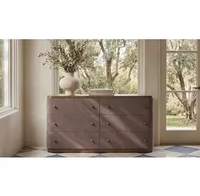 Simone Brown 6 Drawer Dresser