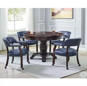 Tournament Navy Vinyl Arm Chair