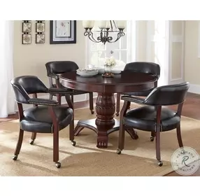 Tournament Black Vinyl Arm Chair