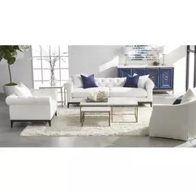 Faye Cream Crepe Slipcover Swivel Club Chair