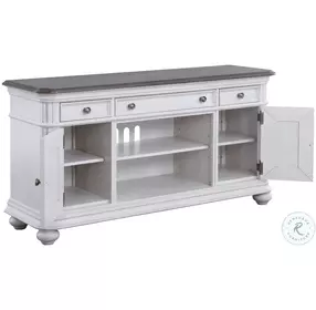 West Chester Light Gray Oak and Distressed White 64" TV Cart