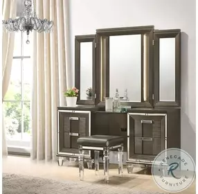 Charlotte Copper Vanity Set With LED Light