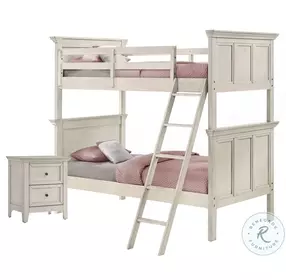 San Mateo Youth Rustic White Twin Over Twin Bunk Bed