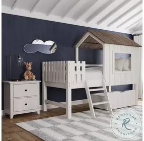 Lodge Cookies and Cream Complete Storage Ladder Bed with Fencing