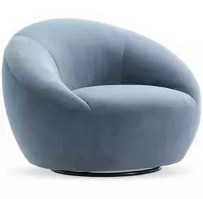 Rizz Blue Upholstered Swivel Accent Chair