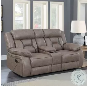 Tyson Gray Reclining Console Loveseat