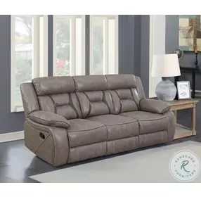 Tyson Gray Reclining Living Room Set with Drop Down Table And Power Strip